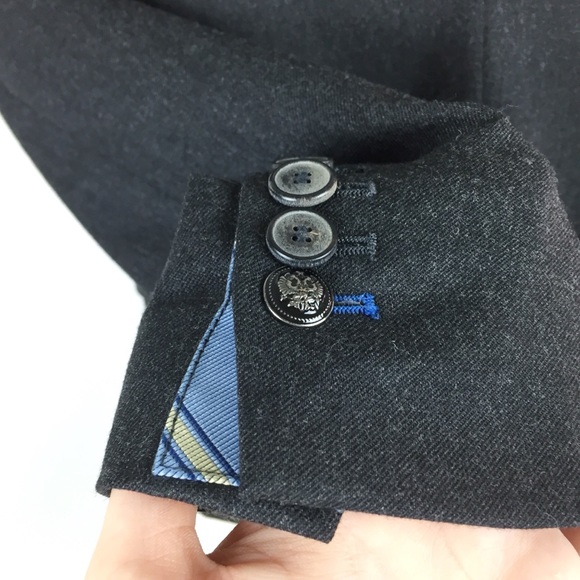 Zara blazer grey Made in Spain roll up sleeves - Picture 7 of 8